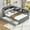Gray, variant on Harper & Bright Designs Full Size Wooden Storage Daybed, Platform Bed with Trundle & Flip Headboard & Shelves, L Shaped Full Floor Bed with Upholstered Headboard, Gray