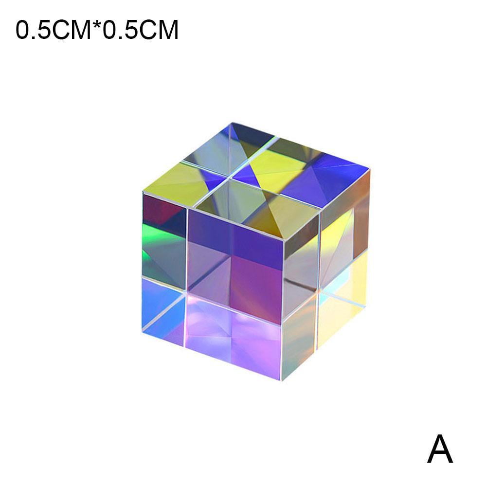 4 Sizes Cube Defective Cross Dichroic Prism RGB Combiner Splitter Glass Decorati 