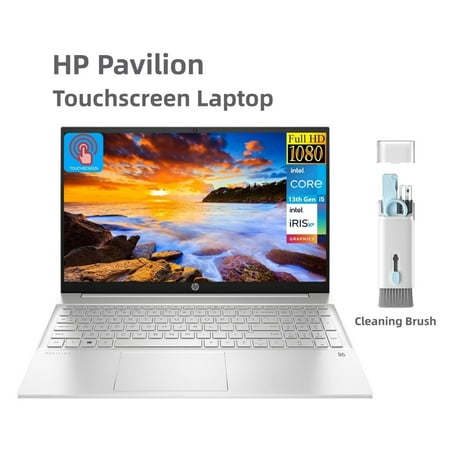 HP Pavilion Business Laptop, 15.6" FHD Touchscreen, 13th Gen Intel Core i5-1335U(Beats i7-1270P), 16GB RAM, 512GB SSD, Intel Iris Xe Graphic, Backlit KB, WiFi 6, Win 11, with Cefesfy Cleaning Brush