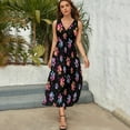 thumbnail image 3 of Gradient Color Dog Paws On Black Background Sleeveless Dress Dresses Women Summer Evening Dresses Ladies Bohemia Long Dresses, 3 of 9