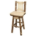 thumbnail image 4 of Glacier Country Collection Barstool w/ Back & Swivel w/ Upholstered Seat, Buckskin Pattern, 4 of 4
