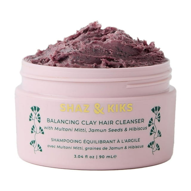 Limpiador capilar de arcilla equilibrante SHAZ & KIKS | Champú clarificante sin sulfatos para todo tipo de cabello | Fortalezca las raíces y reduzca la caída del cabello con arcilla india e hibisco