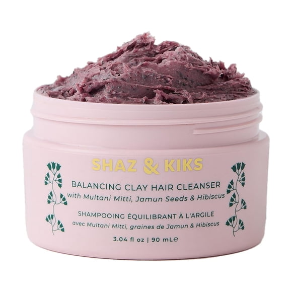 Limpiador capilar de arcilla equilibrante SHAZ & KIKS | Champú clarificante sin sulfatos para todo tipo de cabello | Fortalezca las raíces y reduzca la caída del cabello con arcilla india e hibisco