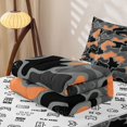 thumbnail image 6 of Homewish Camouflage Game Pad Zipper Full Size Comforter Sets with Fitted Sheet and 2 Pillowcases,Modern Esports Gamepad Zipper Bedding Set,Orange Gray,Gamepad Reversible,4pcs, 6 of 8
