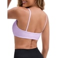thumbnail image 3 of INSPIRE CHIC Mother's Day Women's Sports Bras Square Neck Wirefree Padded Push-Up Athletic Spaghetti Straps Seamless Bra S Light Purple, 3 of 4