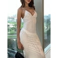 thumbnail image 3 of Women Ball Gown Summer Long Evening Bandage Dress Sleeveless Backless Bodycon Halter Neck Butterfly Embellished Party Dress for Vacation, 3 of 7