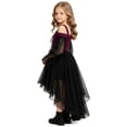thumbnail image 4 of aohooy Halloween Dress for Kids Girl Corset Gothic Party Dress Renaissance Off Shoulder Lace Bell Sleeve High Low Midi Dresses Wine,7 Years, 4 of 9