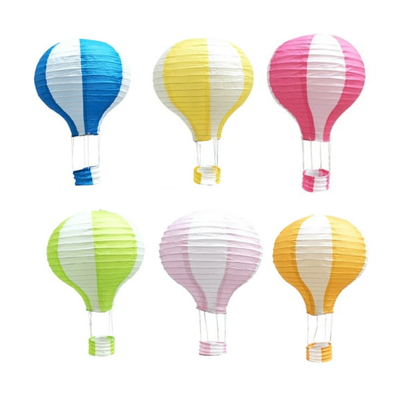 6pcs Hot Air Balloon Paper Lantern Foldable Decoration Paper Lantern for Party Wedding Market
