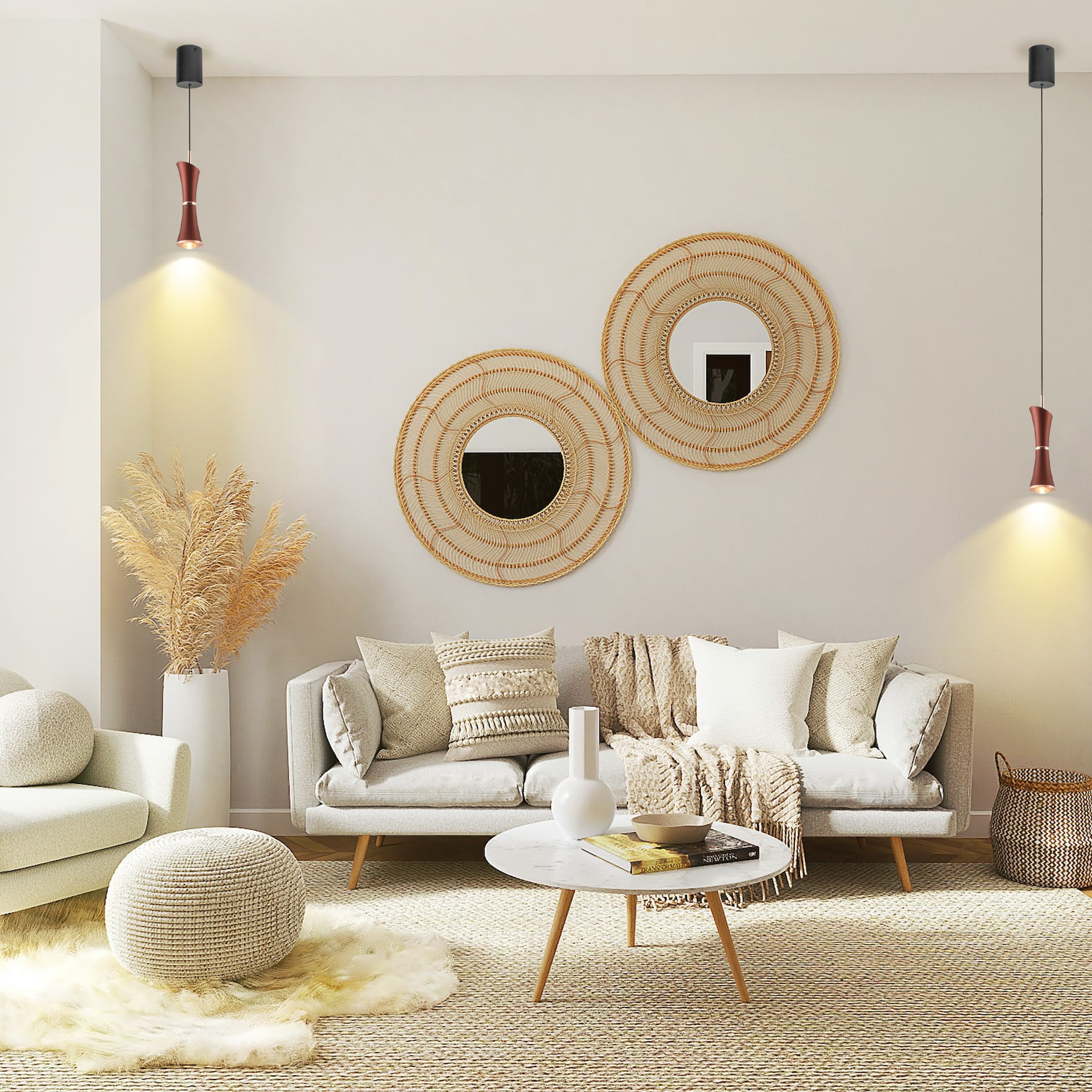 FSLiving 7W Adjustable Levitate Pendnat Light Retractable Lift