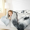 thumbnail image 4 of Homewish Red-Crowned Crane Full Size Comforter Sets,Ink Painting Bedding Comforter Set,White Gray Bedding Sets For Girls Kids,Luxury Bedroom Decor Reversible,3 Pieces, 4 of 8