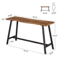 thumbnail image 2 of Tribesigns 55.12" Solid Wood Bar Table, Counter Height Pub Table with Metal Frame, Industrial Home Bar Unit for Kitchen/Basement, Brown & Black, 2 of 8