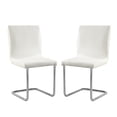 thumbnail image 3 of Newboti Furniture Set of 2 Padded White Leatherette Side Chairs with L-Shape Leg in Chrome Finish 12443, 3 of 5