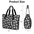 thumbnail image 3 of Tote Bag for Women - Paw Prints and Bones Shoulder Bag - Large Utility Work Duffle Bag with Zipper Handbag for Travel, Work, Sprots, 3 of 5
