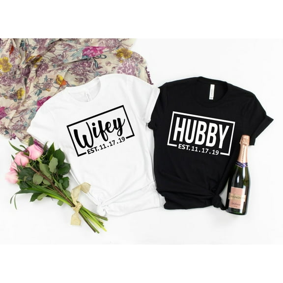 Wifey and Hubby Shirt, Wedding Party Shirt, Honeymoon Shirt,Wedding Shirt,Wife and Hubs Shirts, Just Married Shirts, Matching Couple Shirt