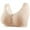 Beige, variant on CFLVAEK Plus Size Womens Bras Front Closure Wireless Ribbed Bralette Comfort Full Coverage Cotton Bra for Senior Ladies Comfort Push Up Everyday Bras Gray 36