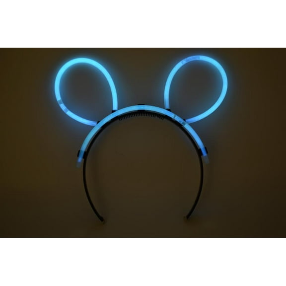 DirectGlow 5 Count Aqua Glow Stick Bunny Ears Fun Neon Party Supply Favors