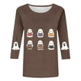 thumbnail image 5 of NMMUED Plus Size Halloween Shirt, Long Sleeve Workout Tops for Women, Halloween T Shirts for Women, Fall Clothes for Women, Halloween Shirts for Women, Coffee M, 5 of 5