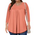 thumbnail image 1 of YLHFASHION T-Shirts Décontractés pour Femmes Grande Taille à Manches 3/4 Col Rond Mignons Tuniques Hauts T-Shirts Basiques Blouses Tee de Travail Business Haut Liquidation Ventes Aujourd'hui Aubaines Prime T-shirt à Manches Longues pour Femmes, 1 of 5