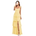 thumbnail image 5 of Vestido de fiesta Dessiny, talla grande, chifón rojo vino, escalonado 2025, 5 of 5