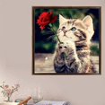 thumbnail image 2 of Pintura de diamante 5D DIY de gato (30*40 CM), kit de pintura de diamante bordado de punto de cruz, pegatina de decoración de pared para sala de estar y dormitorio, 2 of 5
