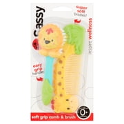 Sassy Soft Grip Comb and Brush - Jungle