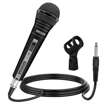 Cardioid Dynamic Vocal Microphone with On/Off Switch & XLR/1/4" Cable – Noise-Reducing Handheld Mic for Karaoke, Live Singing, DJ, and Public Speaking