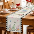 thumbnail image 5 of Easter Table Runner 36 Inches Long Farmhouse Dress Scarves, Vintage Farmhouse Gnomes Bunny Colorful Eggs Flower Dining Tablerunner for Coffee Table/Kitchen Island/Party Décor, Small 13" x 36", 5 of 8