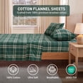 thumbnail image 3 of Regency Heights 100% Cotton Flannel Sheet Set Queen Size, 4-Piece Brushed Flannel Bed Sheets, Classic Holiday Green Plaid Bedding Set with Deep Pocket Fitted Sheet & Pillowcases, Gift for Christmas, 3 of 8