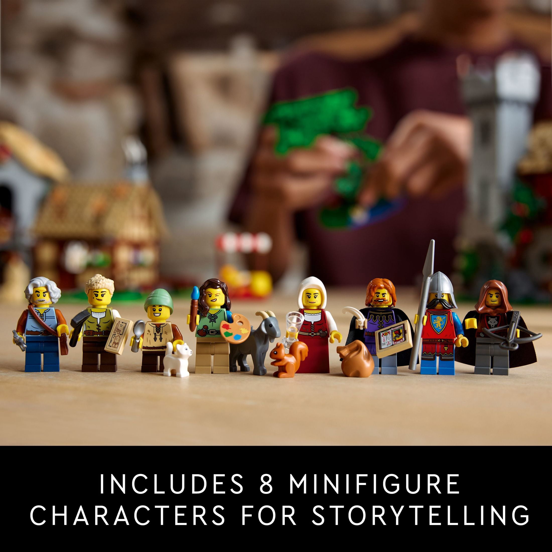 LEGO Icons Medieval Town Square Building Set for Adults - Office or Shelf Decor for Men & Women, Ages 18+ Years - W/ 8 Medieval Minifigures - Gift for Birthdays - 10332