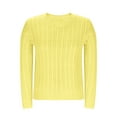 thumbnail image 5 of Scyoekwg Fall Tops for Women 2025 Long Sleeve Casual Crew Neck Knit Sweater Pullover Trendy Loose Pullover (Yellow,XL), 5 of 8
