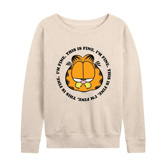 Garfield - I'm Fine This Is Fine - Women's Lightweight French Terry Long Sleeve Shirt