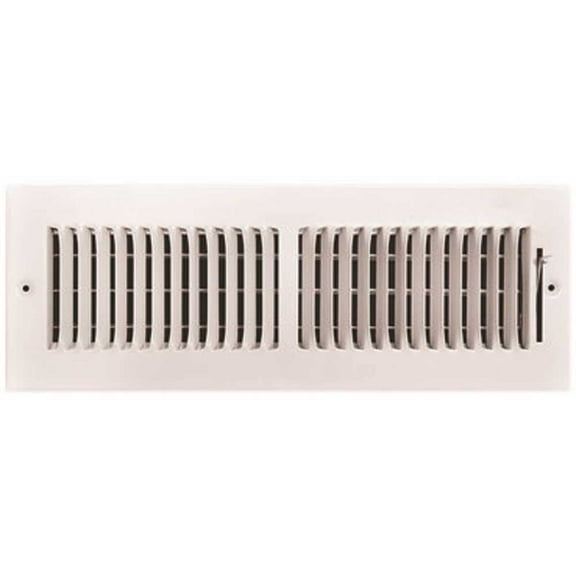 TruAire 102M 14X04 14 in. x 4 in. 2-Way Steel Wall/Ceiling Register , White