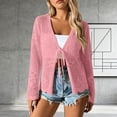 thumbnail image 2 of WMTBSRSW Womens Crochet Cardigans Duster Lace Up Long Sleeve Open Front Shrugs for Dresses Summer Boho Beach Cover Ups Pink X-Large, 2 of 5