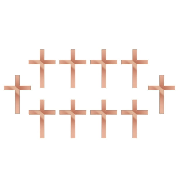 10 adornos acrílicos en forma de cruz para tarta, de lujo, decorativos, para Año Nuevo. Oro rosa
