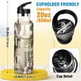 thumbnail image 2 of ALAZA Farm Goat Glass Pattern Stainless Steel Water Bottle Vacuum Insulated Leak-Proof Tumbler with Straw Handle 20oz, 2 of 6