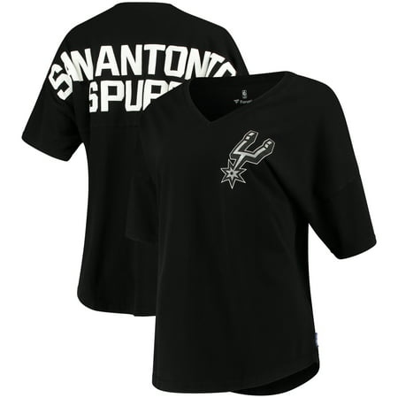 San Antonio Spurs Fanatics Branded Women's Baseline Spirit Jersey V-Neck T-Shirt - Black