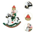 thumbnail image 6 of Nutcracker Figurine Decoration Wooden Rocking Horse for Christmas Holiday Indoor Home Office Table Centerpiece, 6 of 9