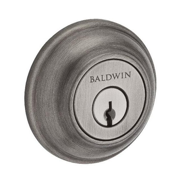 Baldwin SC.TRD.152 Single Cylinder Traditional Round Deadbolt Matte Antique Nickel