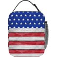 thumbnail image 3 of Lunch Bag Red Blue White American Flag Insulated Lunch Box For Work Adult Cooler Bag Lunch Tote Bag Reusable Office Picnic Beach Adjustable Shoulder Strap, 3 of 6