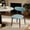 Blue, variant on Dining Chair Set of 2, Upholstered Wooden Dining Chairs with Curved Back, Modern Fabric Kitchen Side Chairs