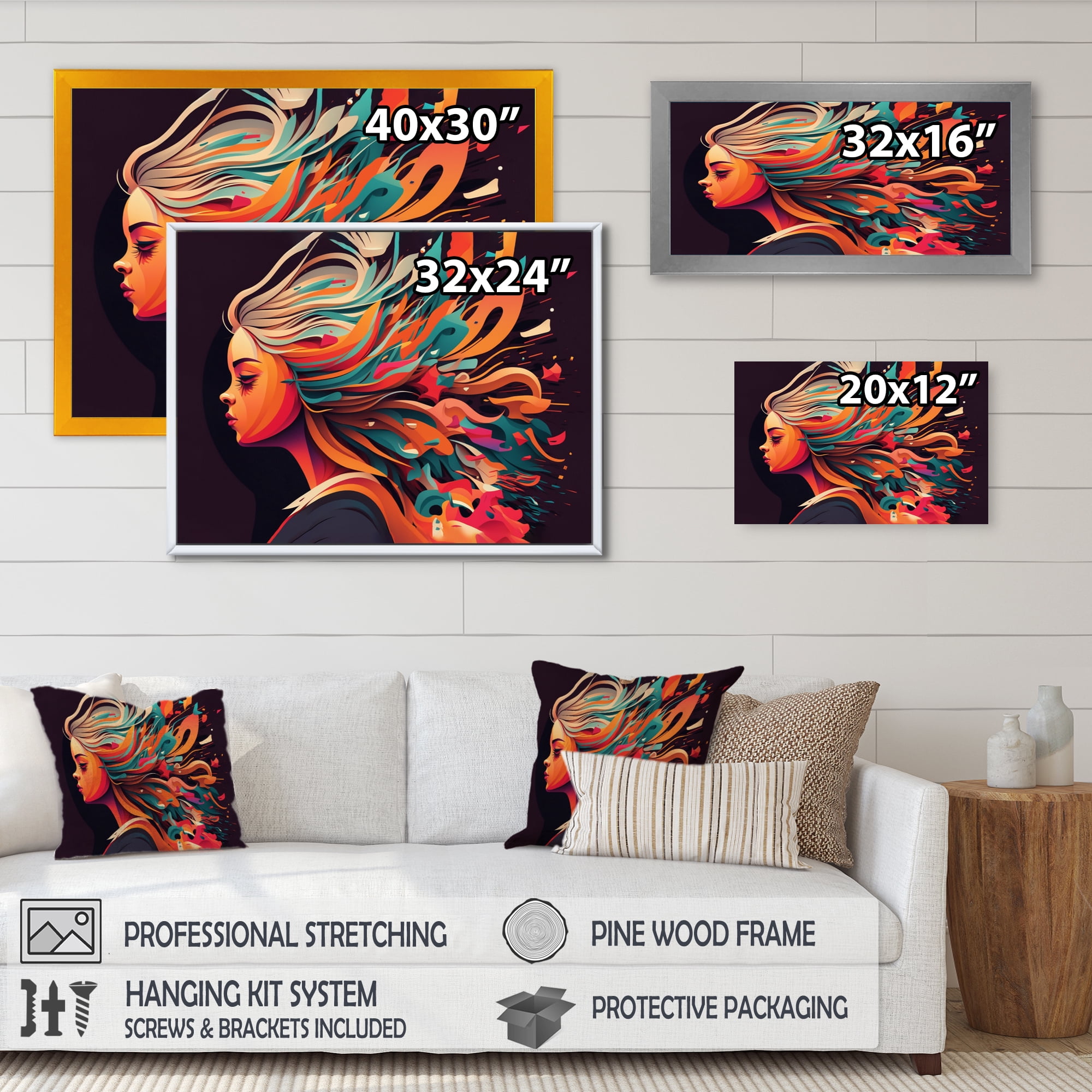 Designart Style Icon Portrait II Canvas Wall Art