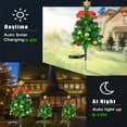 thumbnail image 5 of 2-Pack Solar Small Christmas Trees for Outdoor Decorations, LED Artificial Prelit Christmas Tree, Solar Powered Mini Xmas Tree with Lights for Outside Pathway Porch Yard Christmas Decor Clearance, 5 of 8