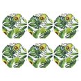 thumbnail image 2 of Pofeuu Watercolor Green Tropical Print Leather Coasters Set of 6, Round Cups Mugs Mat Pad for Home Kitchen Heat Resistant Drink Coasters,Octagon, 2 of 7