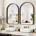 thumbnail image 4 of AnyRose 24"x36" Arched Bathroom Mirror Modern Vanity Mirror with Deep Frame – Wall-Mounted Mirror for Bathroom Bedroom,Black, 4 of 5