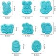 thumbnail image 2 of Easter Cookie Cutter, Set Of 8 Cookie Cutters, Stainless Steel Easter Table Decoration, Easter Party Decoration For Children, Egg, Rabbit, Chicks (Blue), 2 of 9