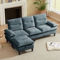 thumbnail image 5 of Soscana Sectional Sofa with Storage Ottoman,3 Seater L Shaped Couch,Modern Comfy Sofa for Living Room Apartment Office Studio,Dark Gray, 5 of 10