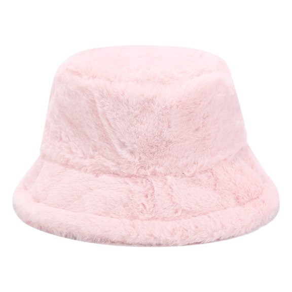 Bucket Hat for Outdoor Activities Fisherman Hat in Autumn Winter Adjustable Warm Solid Color Fisherman Cap Pink