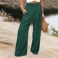 thumbnail image 2 of Bovemsi Lounge Pants Women Solid Loose Relaxed High Waist Pocket Wide Leg Pants Hiking Pants, 2 of 5