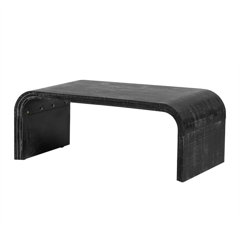 センターテーブル・ローテーブル journal standard furniture coffee table Retro Log Style Coffee Table with Curved Art Deco Design