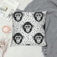 thumbnail image 2 of ONETECH  Minimalist Monkey Pattern Line Art Wildlife Lovers Throw Pillow, 2 of 5